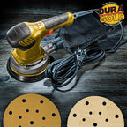 220 Grit - 6" Gold Sanding Discs - 17-Hole Pattern Hook and Loop for DA Sander - Box of 50