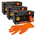 Duratection 8 Mil Orange Super Duty Diamond Textured Nitrile Disposable Gloves, 3 Boxes of 100, Large - Latex Free, Powder Free, Food Safe, Safety Protection