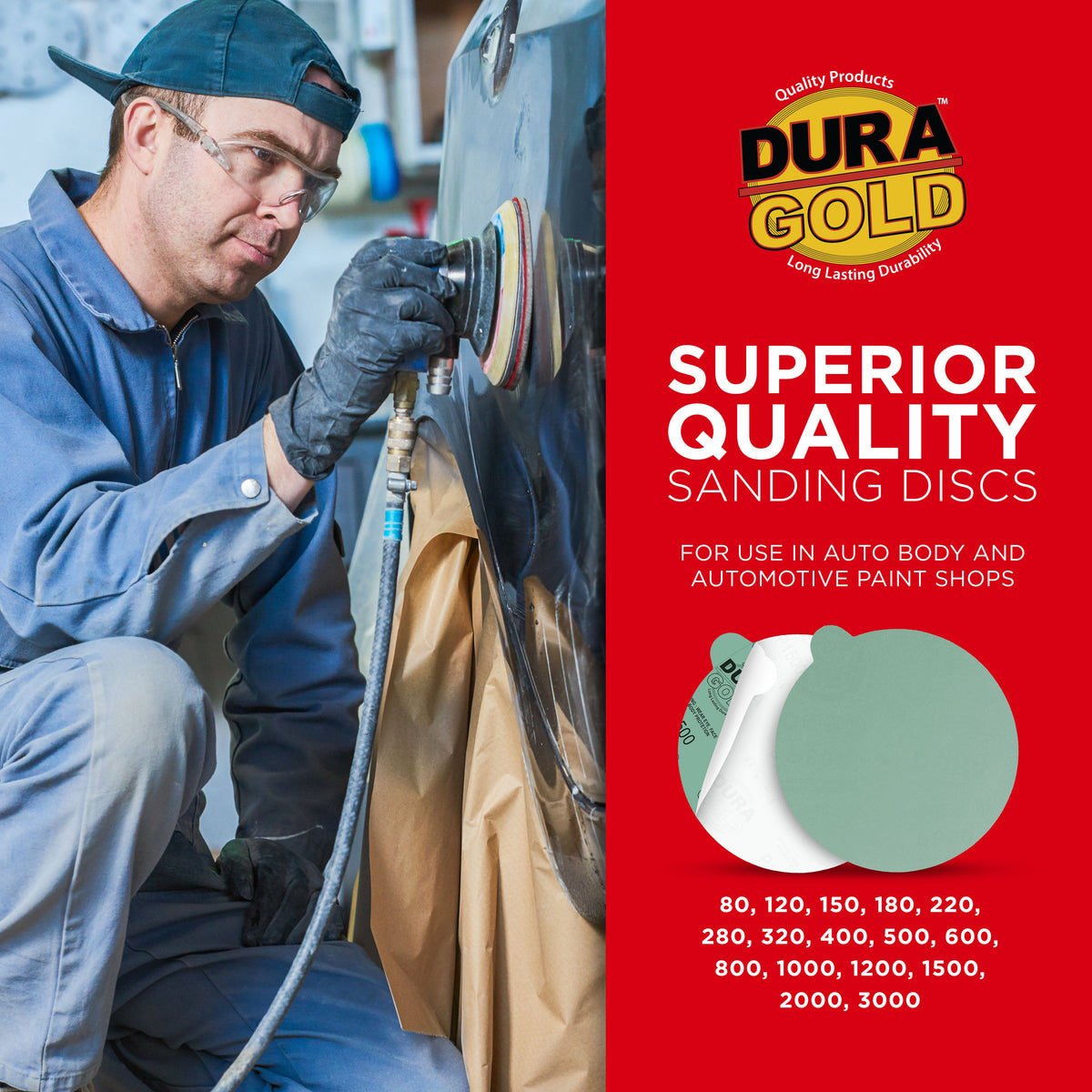 1500 Grit - 6" Green Film - PSA Self Adhesive Stickyback Sanding Discs for DA Sanders - Box of 25