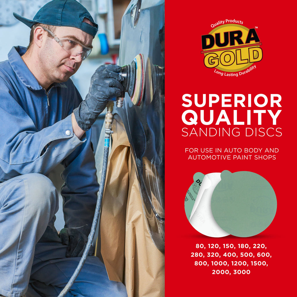500 Grit - 6" Green Film - PSA Self Adhesive Stickyback Sanding Discs for DA Sanders - Box of 25