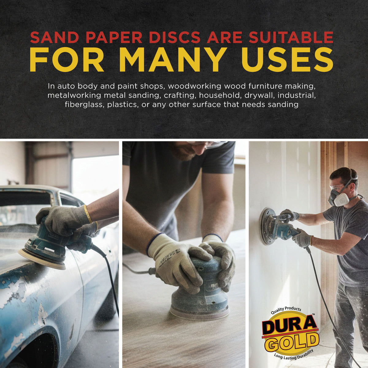 500 Grit - 6" Green Film - PSA Self Adhesive Stickyback Sanding Discs for DA Sanders - Box of 25