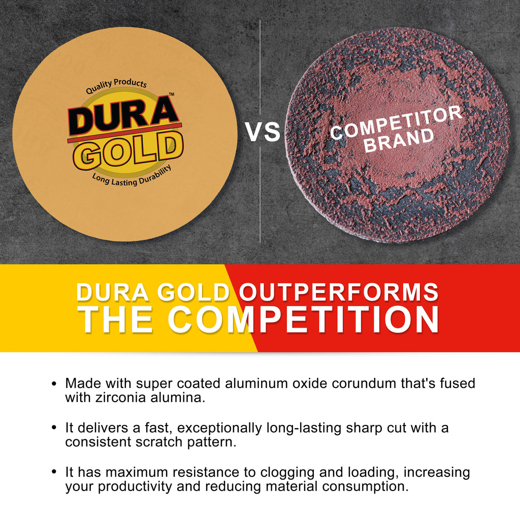 600 Grit - 6" Gold PSA Self Adhesive Stickyback Sanding Discs for DA Sanders - Box of 50
