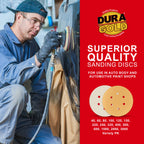 1000 Grit - 6" Gold Hook & Loop 6-Hole Pattern Sanding Discs for DA Sanders - Box of 50