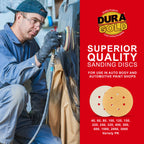120 Grit - 6" Gold Hook & Loop 6-Hole Pattern Sanding Discs for DA Sanders - Box of 50