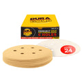 3000 Grit - 6" Gold Hook & Loop 6-Hole Pattern Sanding Discs for DA Sanders - Box of 24