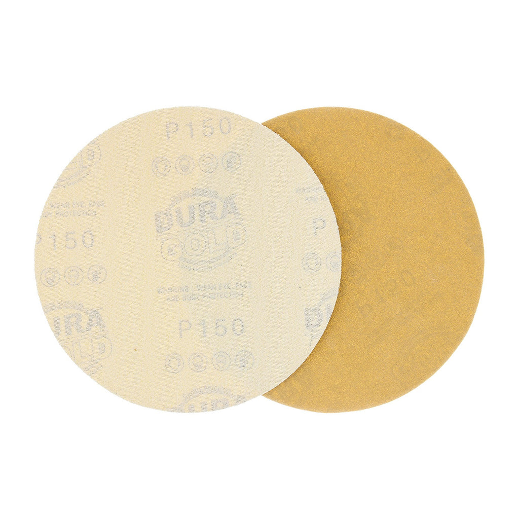 150 Grit - 6" Gold Hook & Loop No Hole Pattern Sanding Discs for DA Sanders - Box of 50