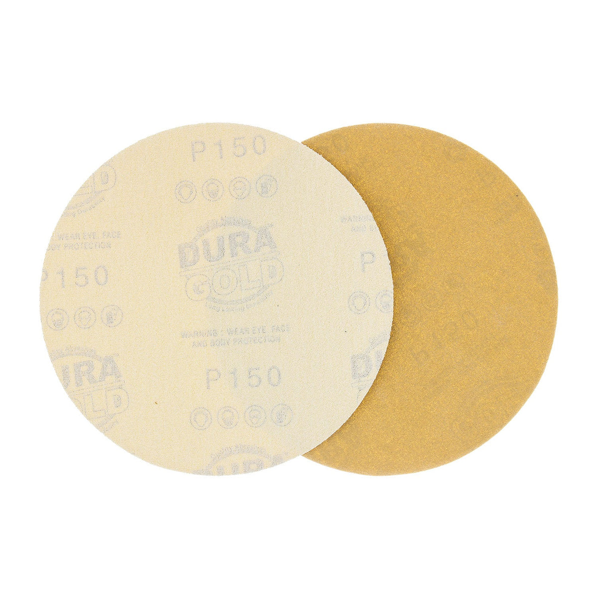 150 Grit - 6" Gold Hook & Loop No Hole Pattern Sanding Discs for DA Sanders - Box of 50