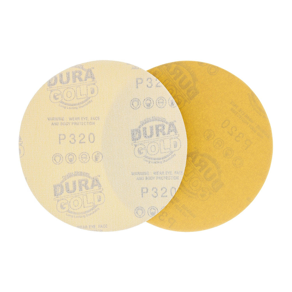 320 Grit - 6" Gold Hook & Loop No Hole Pattern Sanding Discs for DA Sanders - Box of 50