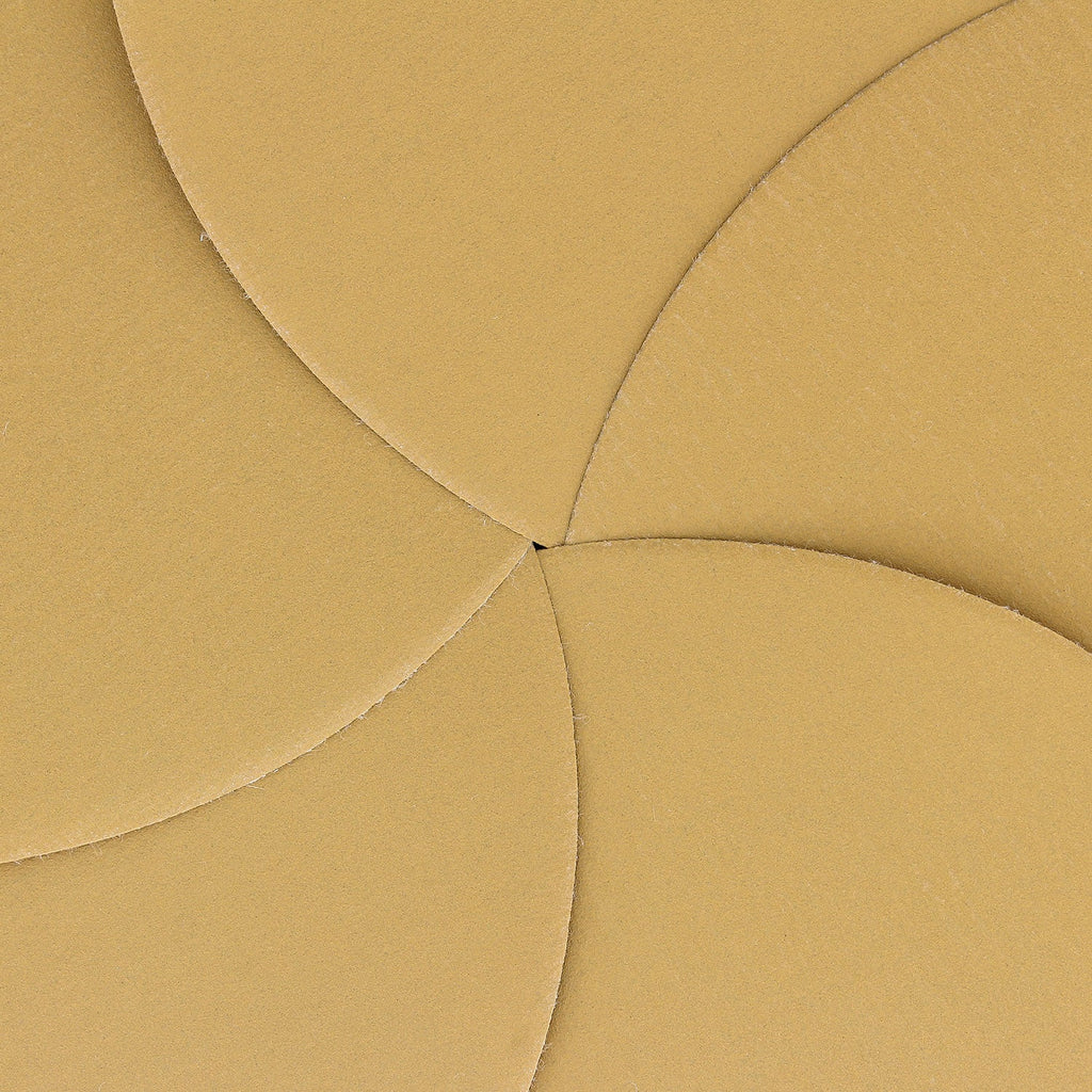 500 Grit - 6" Gold Hook & Loop No Hole Pattern Sanding Discs for DA Sanders - Box of 50