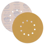 Premium 9" Drywall Sanding Discs - 120 Grit (Box of 10) - 10 Hole Pattern Hook & Loop Aluminum Oxide Sandpaper - For Power Sander, Sand Wood
