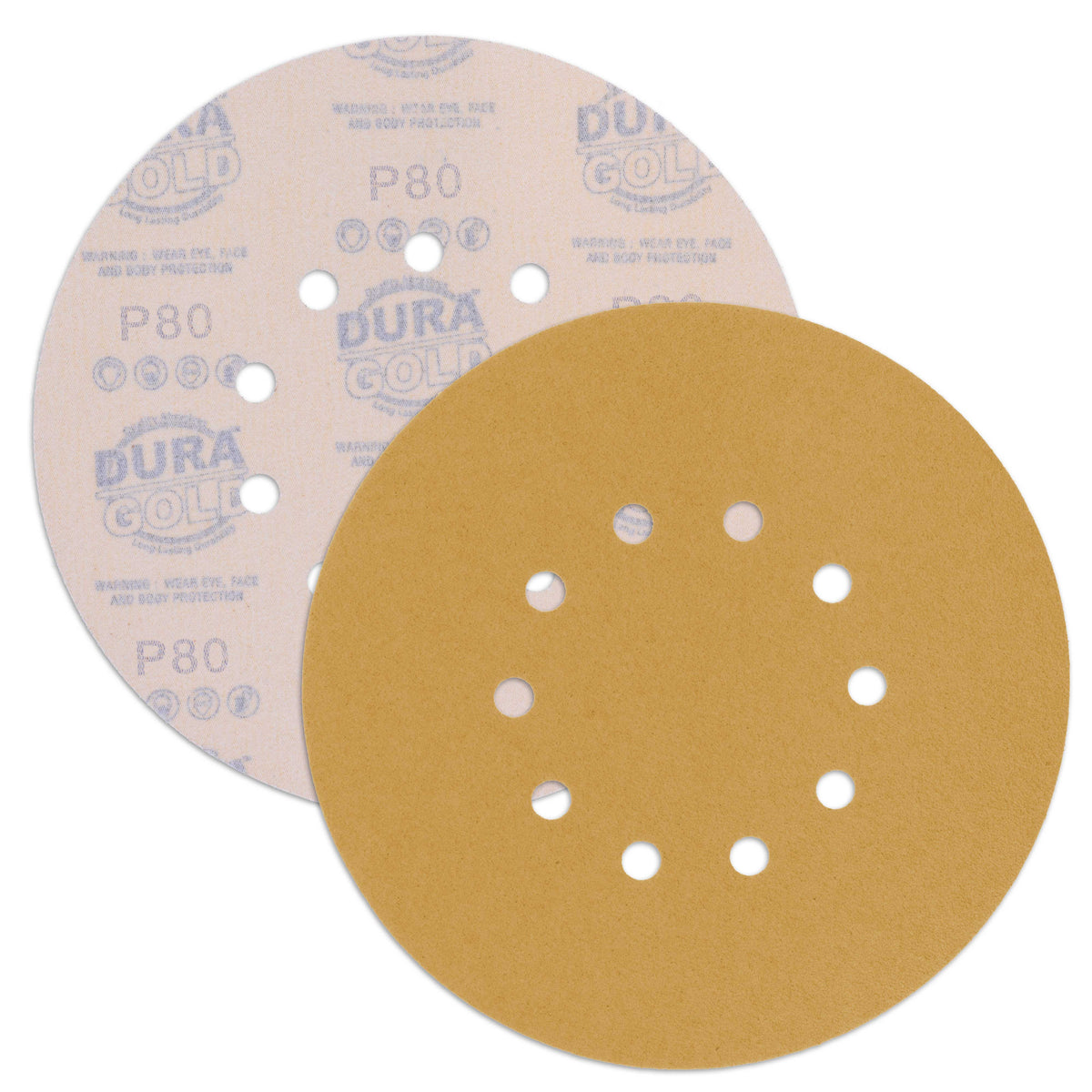 Premium 9" Drywall Sanding Discs - 80 Grit (Box of 10) - 10 Hole Pattern Hook & Loop Aluminum Oxide Sandpaper - For Power Sander, Sand Wood