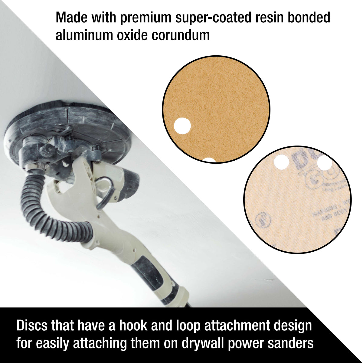 Premium 9" Drywall 10 Hole Pattern Sanding Discs Variety Pack - 60, 80, 120, 180, 240 Grit (2 Discs Each, 10 Total), Hook & Loop Sandpaper