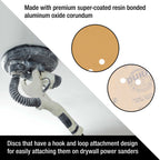 Premium 9" Drywall Sanding Discs - 180 Grit (Box of 10) - 8 Hole Pattern Hook & Loop Aluminum Oxide Sandpaper - For Power Sander, Sand Wood