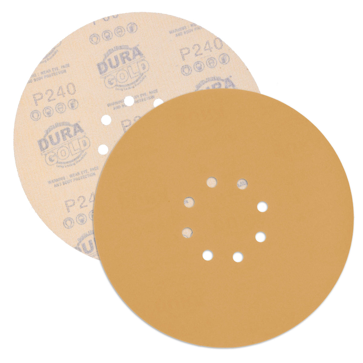 Premium 9" Drywall Sanding Discs - 240 Grit (Box of 10) - 8 Hole Pattern Hook & Loop Aluminum Oxide Sandpaper - For Power Sander, Sand Wood