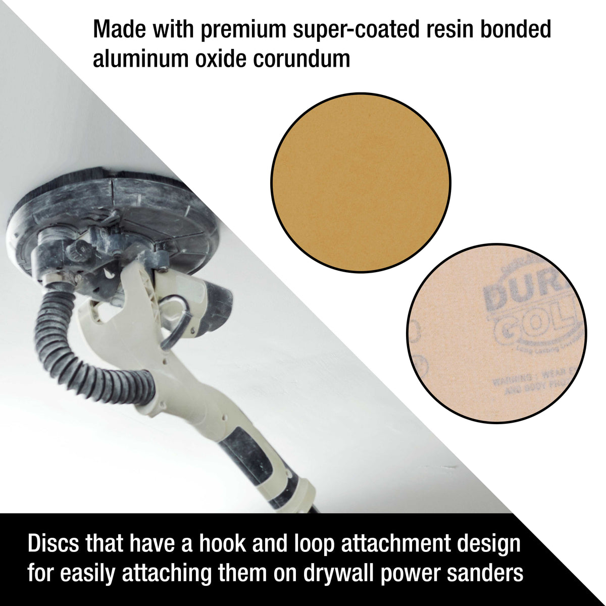 Premium 9" Drywall Sanding Discs, 120 Grit (Box of 10), Sandpaper Discs with Hook & Loop Backing, Aluminum Oxide Abrasive, For Power Sanders