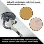 Premium 9" Drywall Sanding Disc Variety Pack Box - 60, 80, 120, 180, 240 Grit (2 Discs Each, 10 Total), Hook & Loop Aluminum Oxide Sandpaper