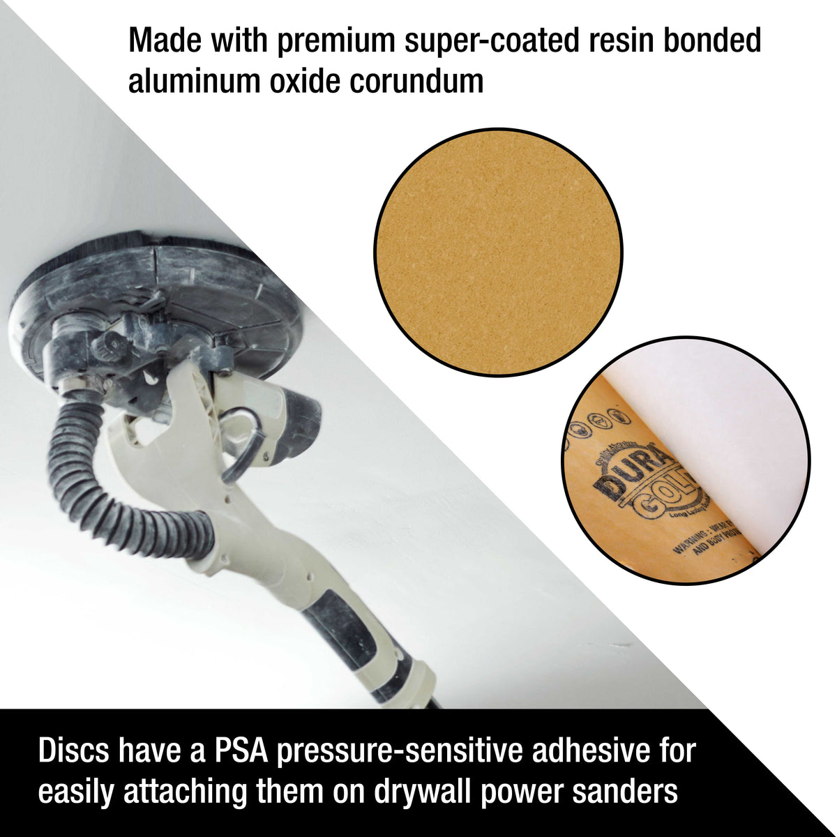 Premium 9" PSA Drywall Sanding Discs - 80 Grit (Box of 10) - Self Adhesive Aluminum Oxide Abrasive Sandpaper - For Drywall Power Sander