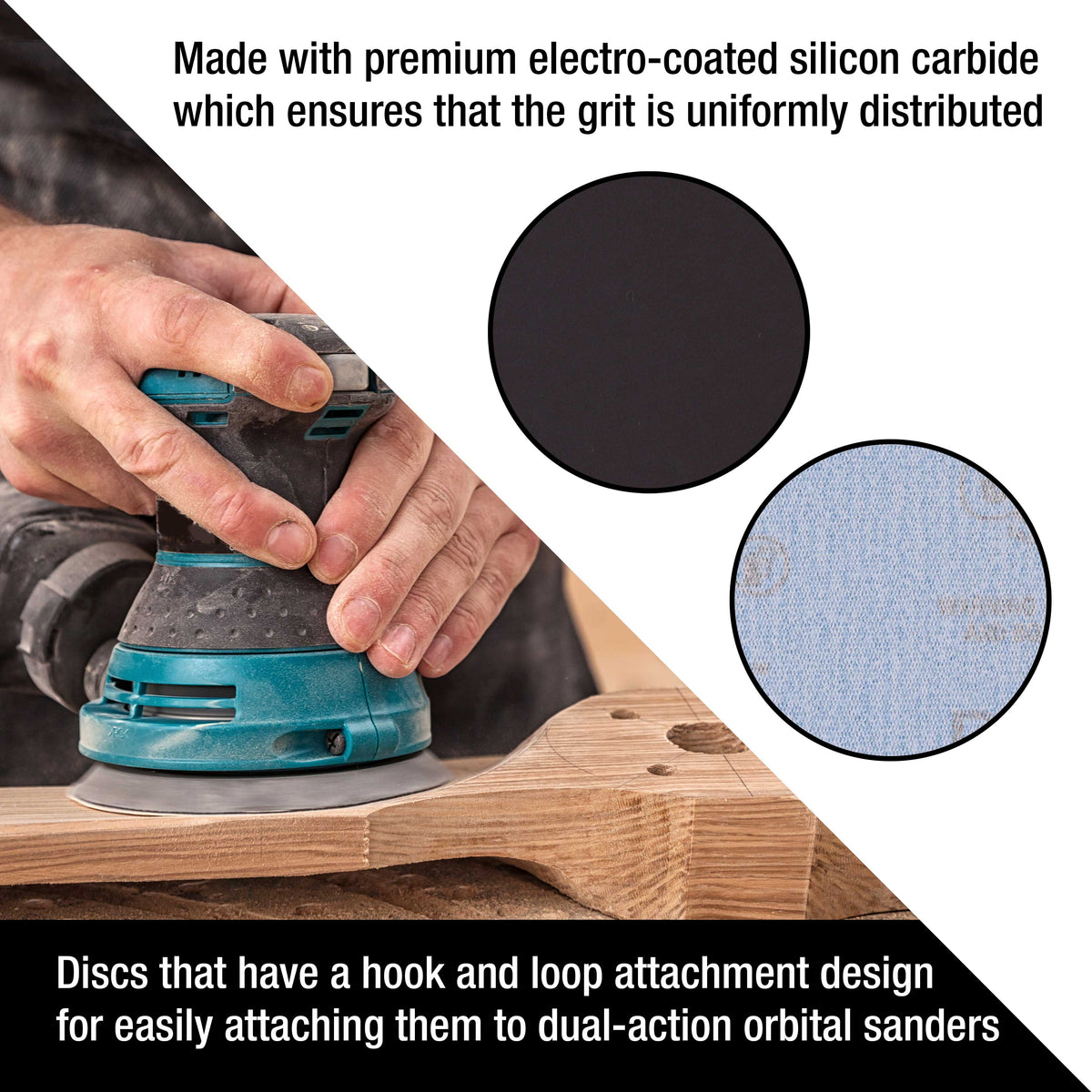 Premium 6" Wet or Dry Sanding Discs - 1000 Grit (Box of 20) - Sandpaper Discs, Hook & Loop Backing, Silicon Carbide Cutting - Orbital Sander