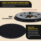 6" Bolt-On Hook & Loop DA Polisher Sander Backing Plate Pad - Replacement Pad, Fits P9519 &  EP-503 Dual-Action Polisher Sanders