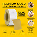 120 Grit Gold - Longboard Continuous Roll PSA Stickyback Self Adhesive Sandpaper 20 Yards Long by 2-3/4" Wide