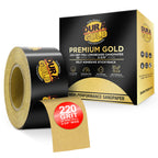 220 Grit Gold - Longboard Continuous Roll PSA Stickyback Self Adhesive Sandpaper 20 Yards Long by 2-3/4" Wide