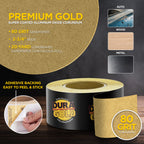 80 Grit Gold - Longboard Continuous Roll PSA Stickyback Self Adhesive Sandpaper 20 Yards Long by 2-3/4" Wide