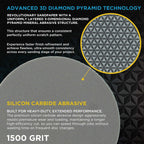 Elite Lumina 3” 1500 Grit Foam Finishing Sanding Discs, Box of 15