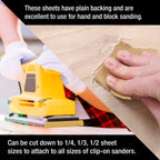 Full Size 9" x 11" Sheet Variety Pack - 80, 120, 150, 220 & 320 Grit (2 Sheets Each, 10 Total) - Wood Workers Gold, Sander
