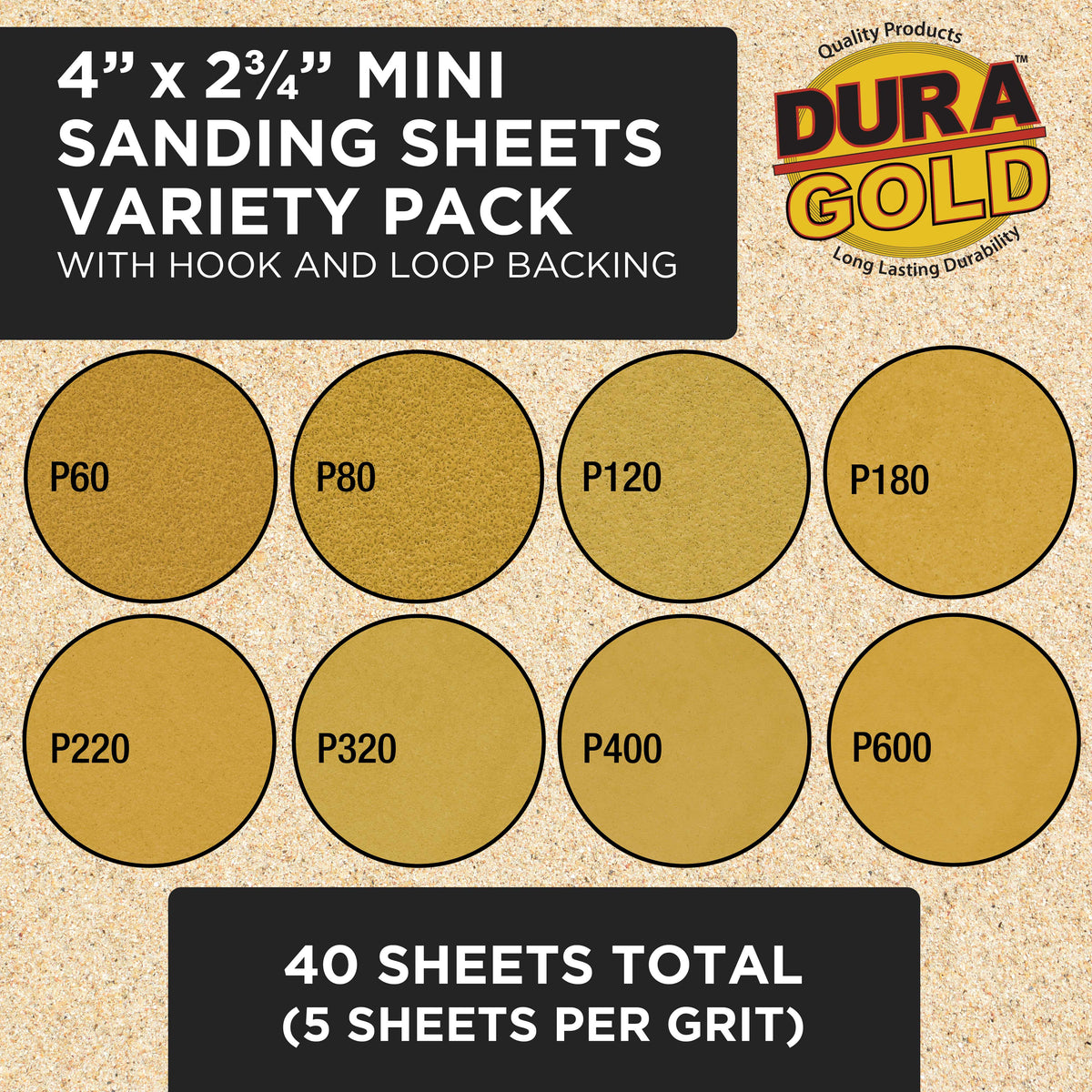 12-Piece Contoured Profile 4" Hand Sanding Block Set with 40 Sheet Hook & Loop Sandpaper Kit, Interchangeable Assorted Convex Concave Shapes