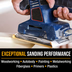 220 Grit - 1/2 Sheet Size Wood Workers Gold, 4-1/2" x 11" with Hook & Loop Backing - Box of 16 Sheets - Hand Sand Sander