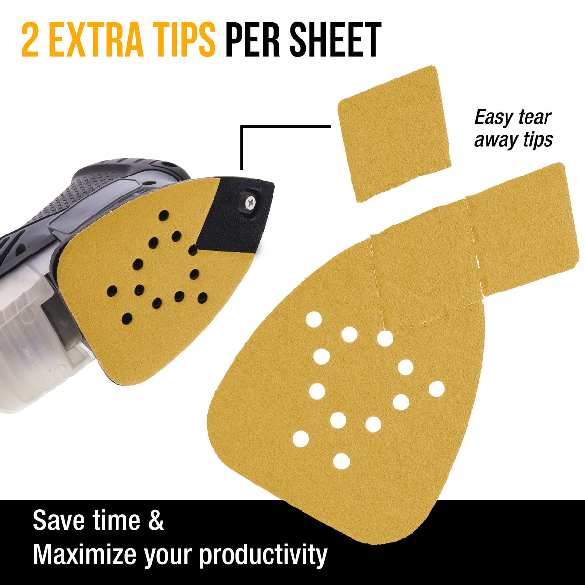 Variety Grit Pack - (60,80,120,220,320,400) - 12-Hole Pattern Hook & Loop Sanding Sheets for Mouse Sanders - Box of 36