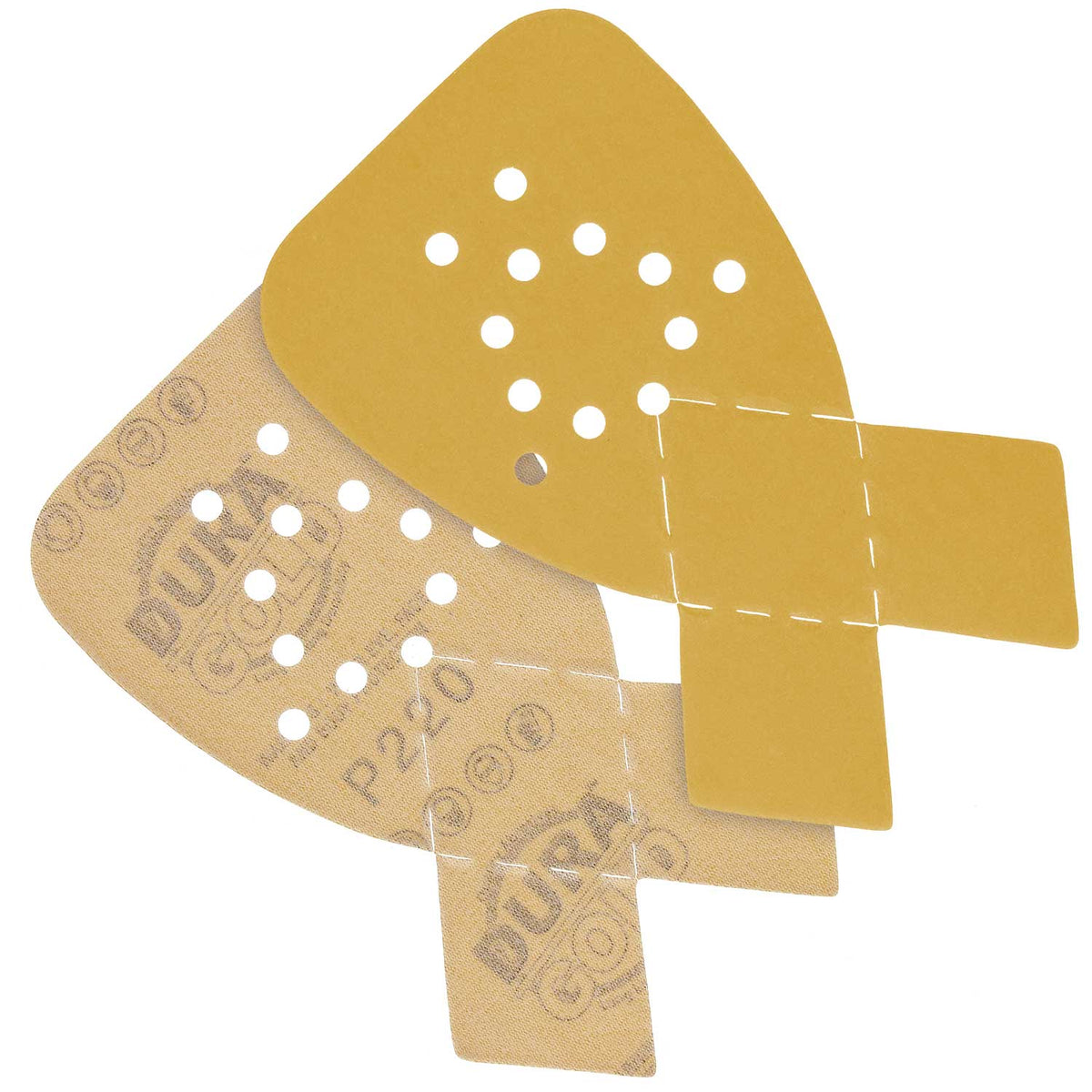 220 Grit - 12-Hole Pattern Hook & Loop Sanding Sheets for Mouse Sanders - Box of 24
