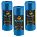 95" x 44' Pure Blue Pre-Folded Masking Film, (3 Pack) Painters Plastic Roll (0.4 Mil), Pull Down Drop Sheet, Pre-Folded Plastic Sheeting