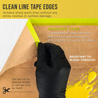 Pre-Taped Masking Paper for Painting (12" x 50', 2 Rolls) - Tape and Drape Painters Paper, Protective Covering, Overspray Barrier