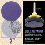 Premium 100 Grit 2" Purple Film Ceramic Sanding Discs, Box of 30 - Hook & Loop Backing Sandpaper for DA Sander, Drill, Grinder, Rotary Tool