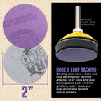 Premium 1500 Grit 2" Purple Film Ceramic Sanding Discs, Box of 30 - Hook & Loop Backing Sandpaper for DA Sander, Drill, Grinder, Rotary Tool