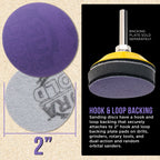 Premium 320 Grit 2" Purple Film Ceramic Sanding Discs, Box of 30 - Hook & Loop Backing Sandpaper for DA Sander, Drill, Grinder, Rotary Tool