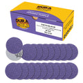 Premium 40 Grit 2" Purple Film Ceramic Sanding Discs, Box of 20 - Hook & Loop Backing Sandpaper for DA Sander, Drill, Grinder, Rotary Tool