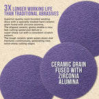 Premium 80 Grit 2" Purple Film Ceramic Sanding Discs, Box of 30 - Hook & Loop Backing Sandpaper for DA Sander, Drill, Grinder, Rotary Tool