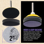 Premium 2" Purple Film Ceramic Sanding Discs, 36 Disc Variety Pack, Grits 40, 60, 80, 120, 220, 320, 400, 600, 800, 1000, 1500, 2000 - Hook & Loop Sandpaper & Drill Backing Plate