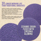 Premium 2" Purple Film Ceramic Sanding Discs, 36 Disc Variety Pack, Grits 40, 60, 80, 120, 220, 320, 400, 600, 800, 1000, 1500, 2000 - Hook & Loop Sandpaper & Drill Backing Plate