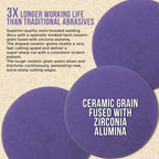 Premium 180 Grit 3" Purple Film Ceramic Sanding Discs, Box of 30 - Hook & Loop Backing Sandpaper for DA Sander, Drill, Grinder, Rotary Tool