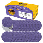Premium 40 Grit 3" Purple Film Ceramic Sanding Discs, Box of 20 - Hook & Loop Backing Sandpaper for DA Sander, Drill, Grinder, Rotary Tool