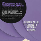 Premium 800 Grit 6" PSA Purple Film Ceramic Sanding Discs, Box of 50 - Self Adhesive Stickyback Sandpaper for DA & Random Orbital Sanders