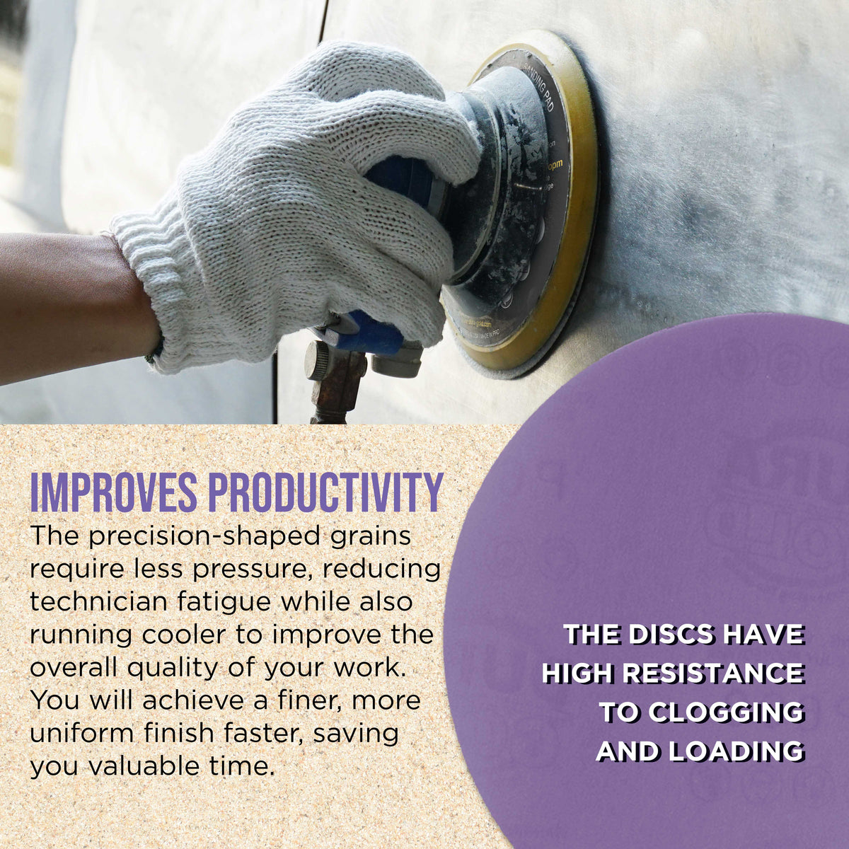 Premium 800 Grit 6" PSA Purple Film Ceramic Sanding Discs, Box of 50 - Self Adhesive Stickyback Sandpaper for DA & Random Orbital Sanders