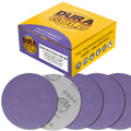 Premium 100 Grit 6" Purple Film Ceramic Sanding Discs, Box of 50 - Hook & Loop Backing Sandpaper for DA & Random Orbital Sanders