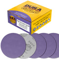 Premium 120 Grit 6" Purple Film Ceramic Sanding Discs, Box of 50 - Hook & Loop Backing Sandpaper for DA & Random Orbital Sanders