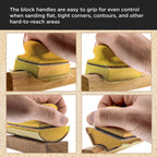 Pro Series Rectangle 4" x 1-3/4" Hand Sanding Block Base Handle with Hook & Loop Backing, 2 Pack - Attach Pad to Contoured 4" Sanding Blocks