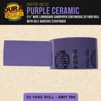 Premium 100 Grit PSA Purple Film Ceramic Longboard Sandpaper, 2-3/4" Wide Continuous 20 Yard Roll - Self Adhesive Stickyback for Auto & Wood Air File Long Board Sanders, Hand Sanding Blocks