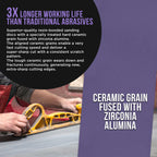 Premium 120 Grit PSA Purple Film Ceramic Longboard Sandpaper, 2-3/4" Wide Continuous 20 Yard Roll - Self Adhesive Stickyback for Auto & Wood Air File Long Board Sanders, Hand Sanding Blocks